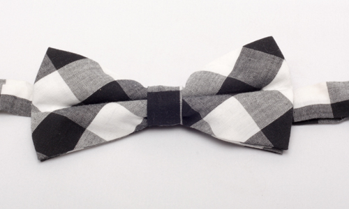 Noeud Papillon So Fashion Motifs Tiss&eacute;s Damier Noir et